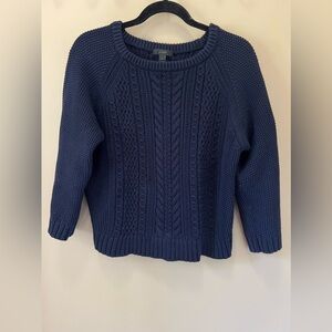 j crew sweater rn 77388 Cable crewneck sweater navy Sz S